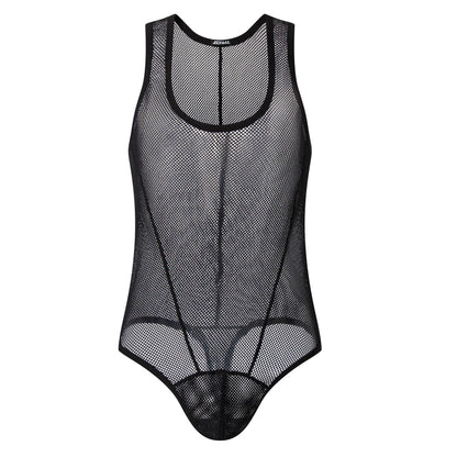 Mesh Jockstrap & Body Harness Set – Black & White | M–XL | Nylon & Elastane