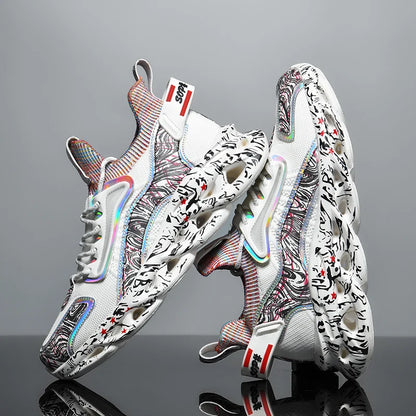 Geometric Fabric Sneaker | Premium Colourways | White | EU 39–46