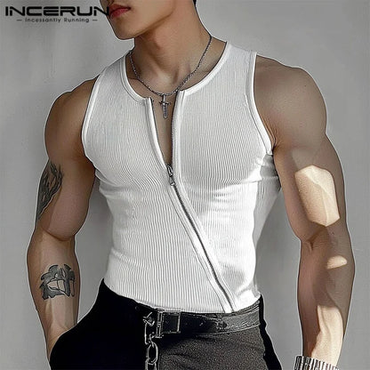 Solid Colour Knitted Tank Top | O-Neck | 3 Colours | S–3XL