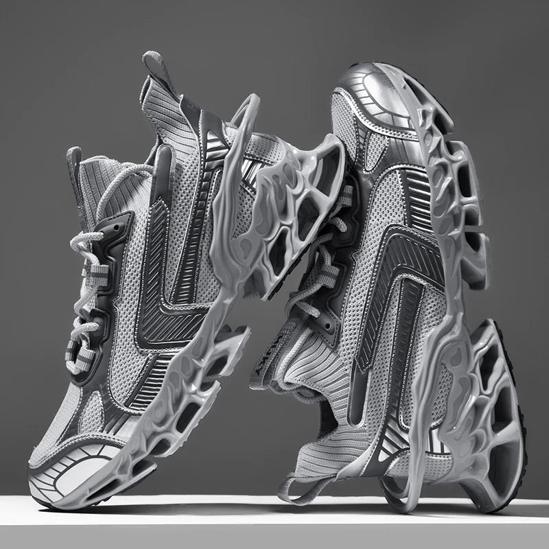 Geometric Fabric Sneaker | Premium Colourways | Silver | EU 39–46