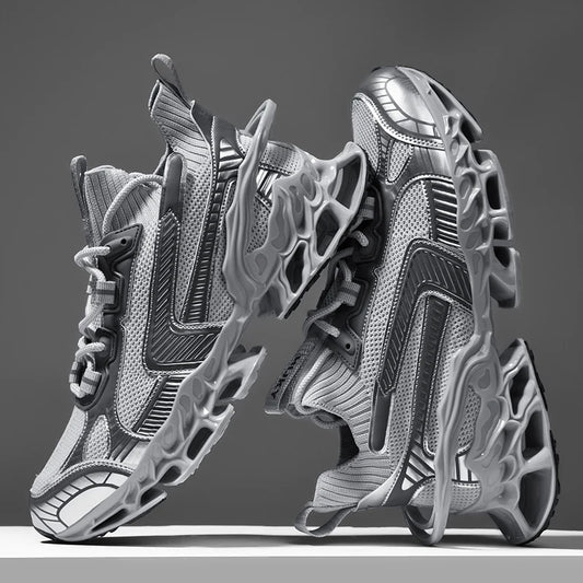 Geometric Fabric Sneaker | Premium Colourways | Silver | EU 39–46