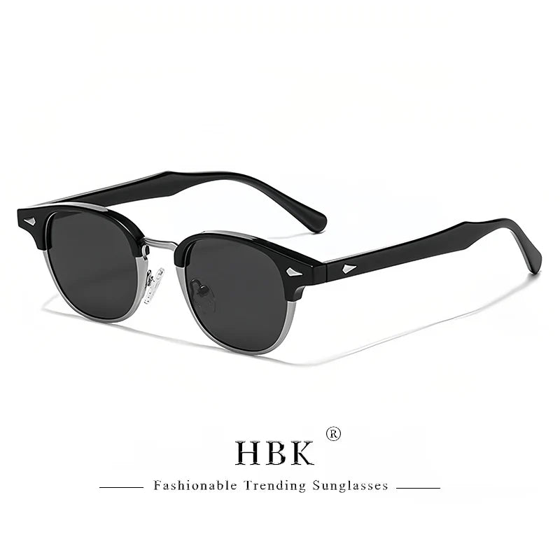 Semi-Frameless Round Sunglasses – 5 Colours | One Size | Metal & Plastic