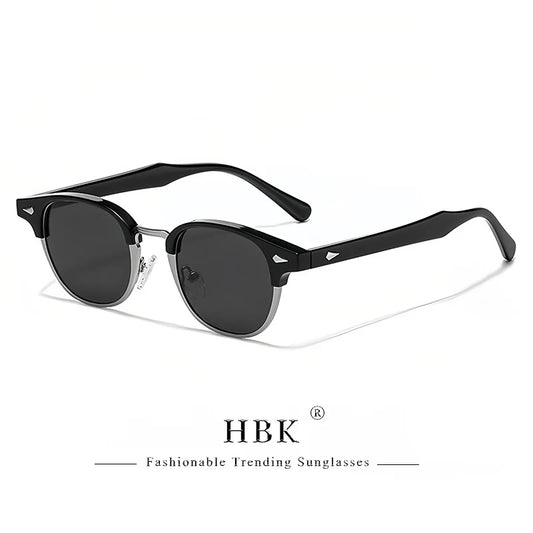 Semi-Frameless Round Sunglasses – 5 Colours | One Size | Metal & Plastic