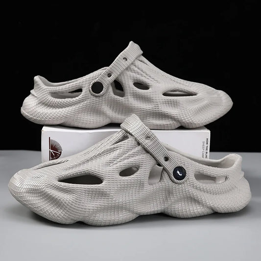 Hollow-Hole EVA Clog Sandals – Black, Khaki, Pink, Grey & White | EU 35–45