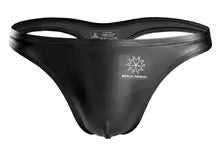 Metallic Look Thong – Grey, Black & Burgundy | S–2XL | Polyester & Lycra