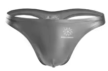 Metallic Look Thong – Grey, Black & Burgundy | S–2XL | Polyester & Lycra