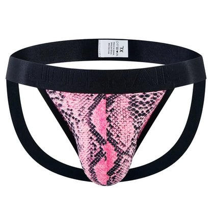 Snakeskin & Leopard Print Jockstrap – 4 Colours | M–2XL | Polyester & Mesh