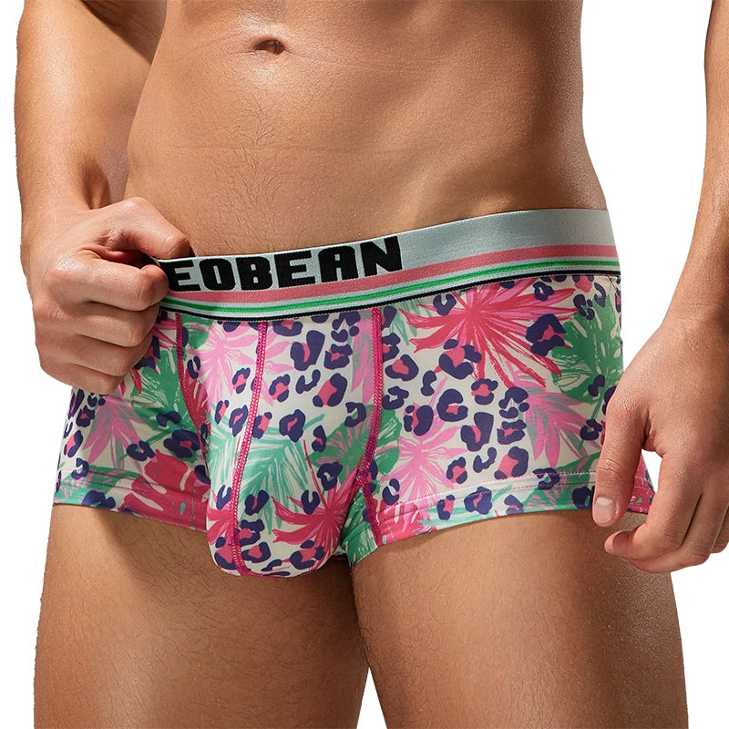 Printed Stretch Boxer Shorts – Cherry Black, Cherry Blue & Flowers | M–2XL | Polyester & Elastane
