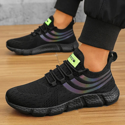 Striped Air Mesh Sneakers | Black | EU 36–46