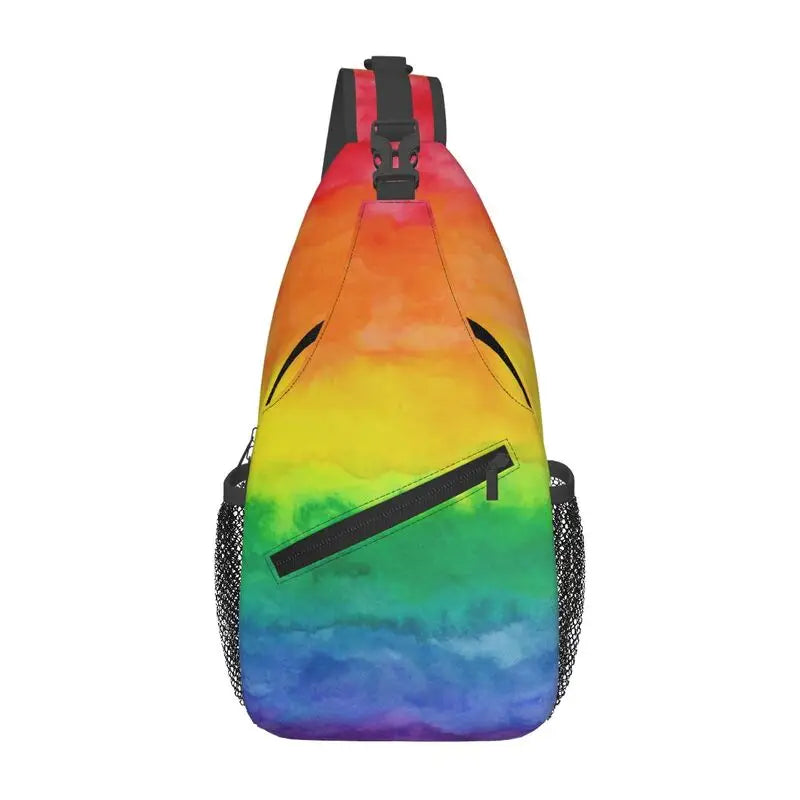 Pride Flag Stripe Sling Bag – Glitter and Smudge | Crossbody | Polyester