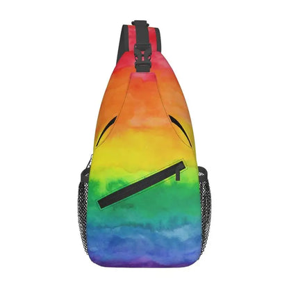 Pride Flag Stripe Sling Bag – Glitter and Smudge | Crossbody | Polyester