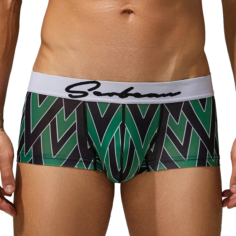 Geometric Boxer Shorts – 4 Colours | M–2XL | Polyester & Elastane