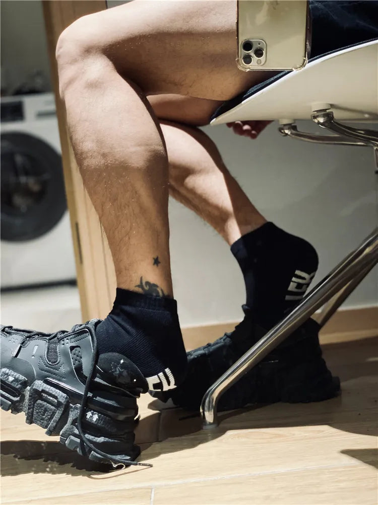 Letter Print Fetish Socks – 8 Styles | Black & White | Cotton