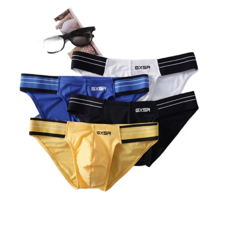 Side-Stripe Brief – 4 Colours | M–2XL | Nylon & Polyester