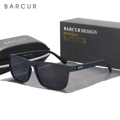 Polarised Rectangle Sports Sunglasses – Black Gray | One Size | TR-90 & TAC