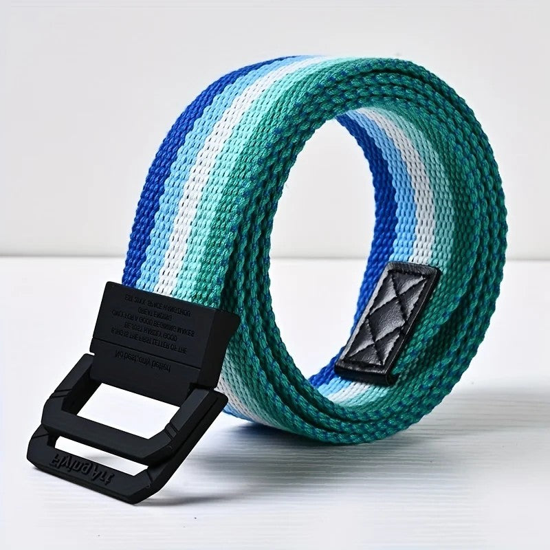 Pride Flag Stripe Canvas Belt – 9 Designs | Double Ring Buckle | 125cm