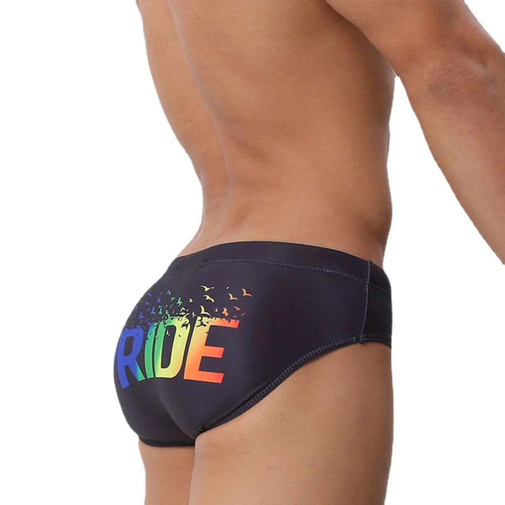 Pride Swimbrief – Black & White | With or Without Pad | M–XXL