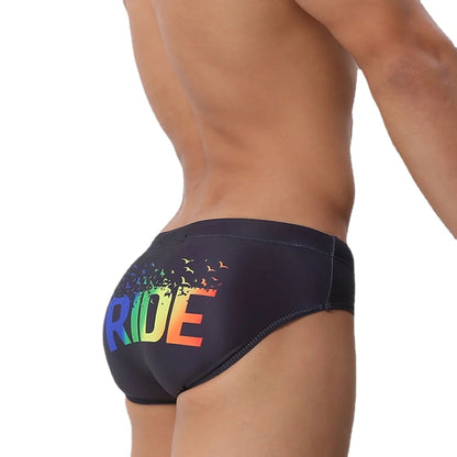 Pride Swimbrief – Black & White | With or Without Pad | M–XXL