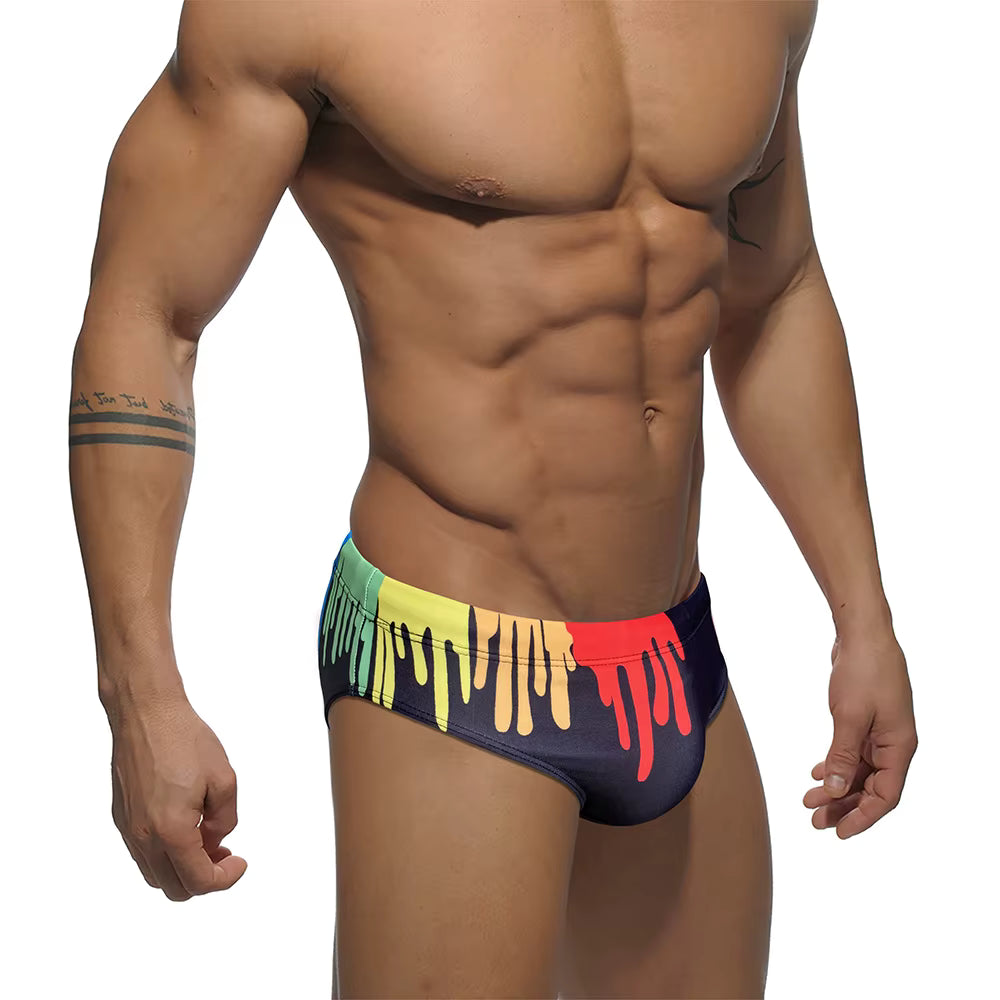 Splash Swimbrief – Black & Blue | M–2XL | Polyamide & Lycra