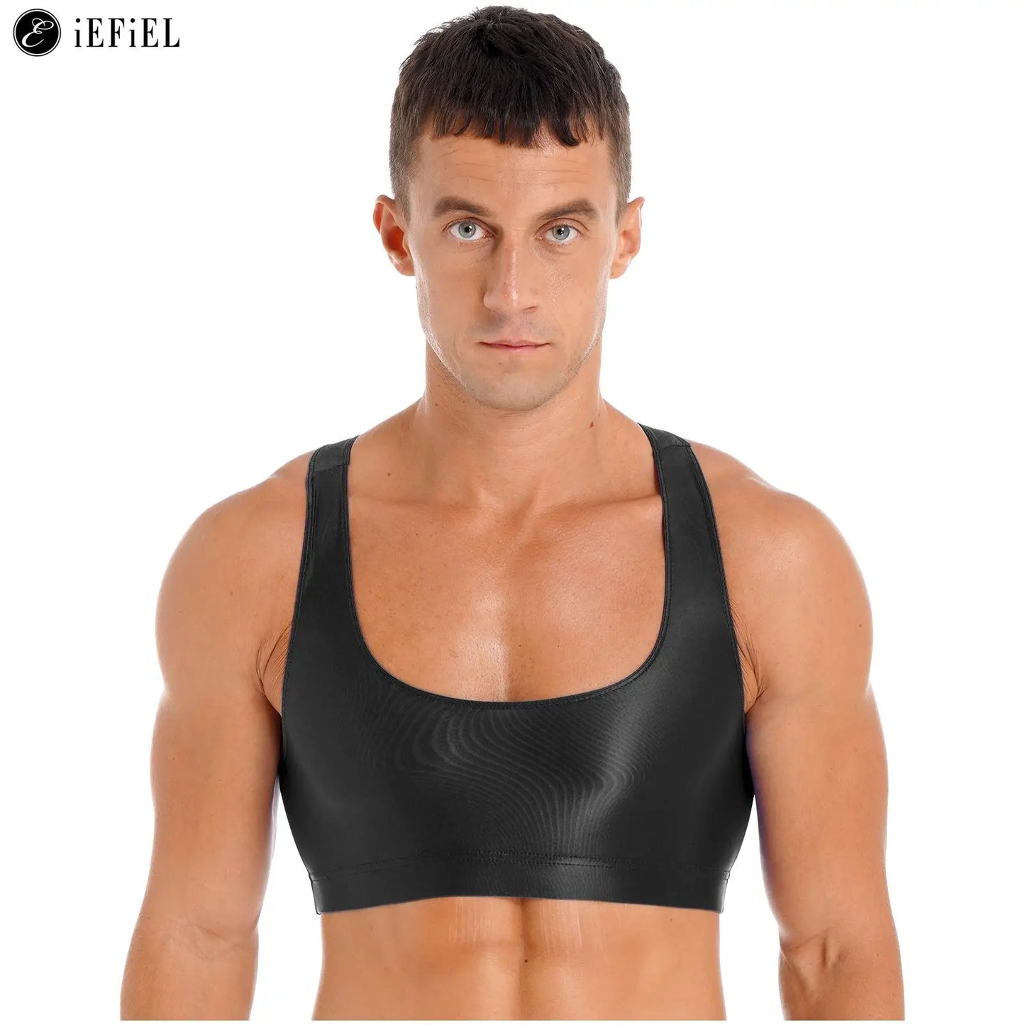Men's Crop Top | Deep U-Neck Y-Back | 9 Colours | L & XL