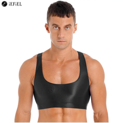 Men's Crop Top | Deep U-Neck Y-Back | 9 Colours | L & XL
