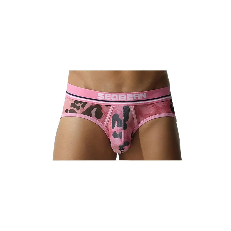 Leopard Mesh Brief – Purple & Pink | M–2XL | Polyester & Elastane