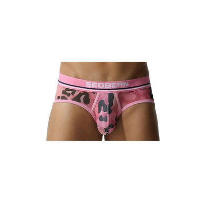 Leopard Mesh Brief – Purple & Pink | M–2XL | Polyester & Elastane