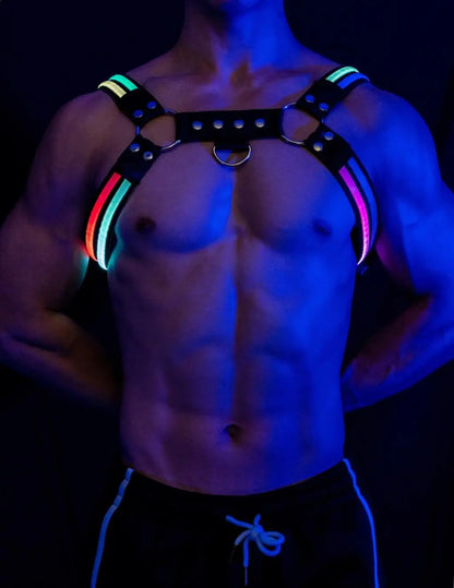 LED Light-Up Body Harness – 6 Colours | One Size | Nylon