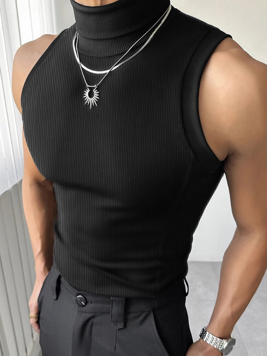 Knit Collar Tank Top