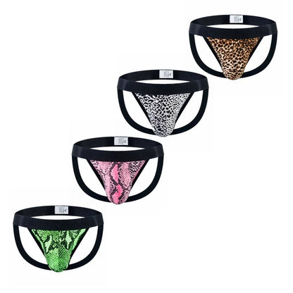 Snakeskin & Leopard Print Jockstrap – 4 Colours | M–2XL | Polyester & Mesh