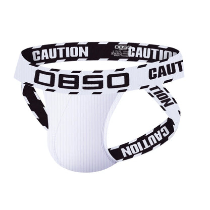 Caution Jockstrap – White, Blue & Red | M–2XL | Cotton &  Lycra