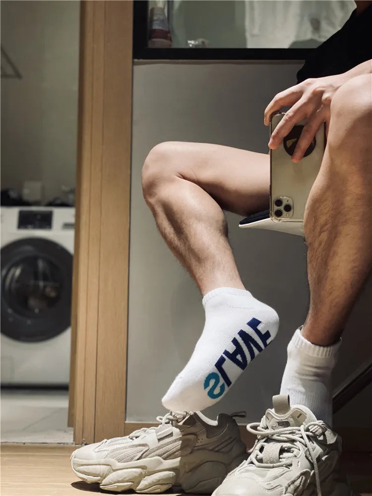 Letter Print Fetish Socks – 8 Styles | Black & White | Cotton