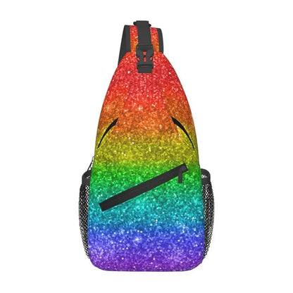 Pride Flag Stripe Sling Bag – Glitter and Smudge | Crossbody | Polyester