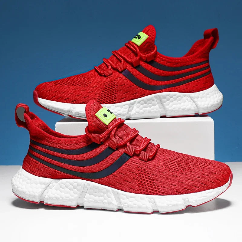 Striped Air Mesh Sneakers | Red | EU 36–46