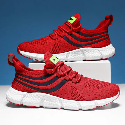 Striped Air Mesh Sneakers | Red | EU 36–46