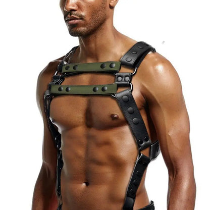 Leather Chest Harness – 4 Colours | S–2XL | Genuine Leather & Metal