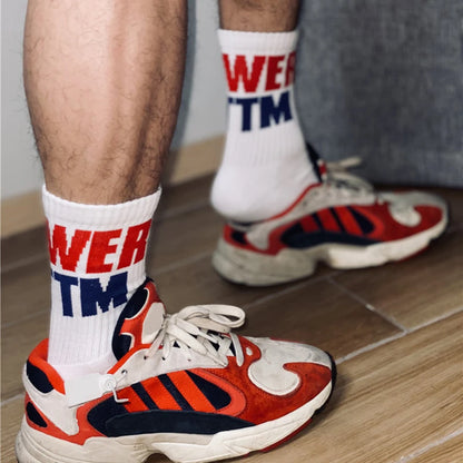 Statement Crew Socks – Black & White | One Size | Cotton & Elastane
