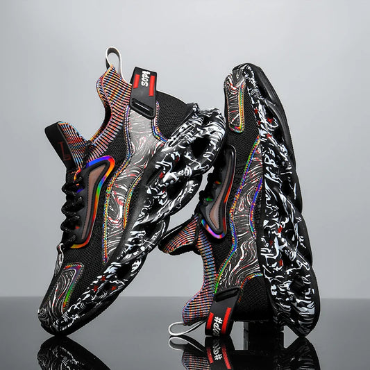 Classic Low-Top Sneakers | Black Rainbow | EU 39–48