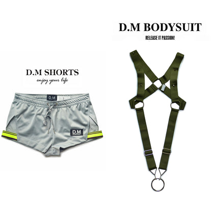 Neon Party Short & Harness Set – 10 Colours | M–2XL | Polyester & Elastane