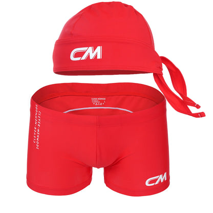 Swim Boxer & Pirate Cap Set – 5 Colours | M–3XL | Nylon & Spandex