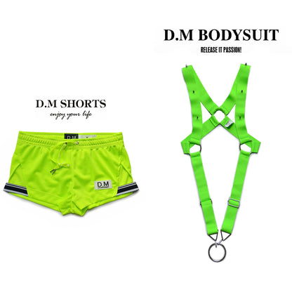 Neon Party Short & Harness Set – 10 Colours | M–2XL | Polyester & Elastane