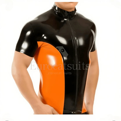 Zip-Front T-Shirt – 16 Colours | XS–2XL | Natural Latex