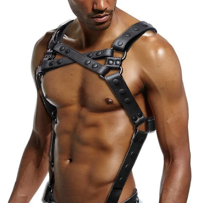 Leather Chest Harness – 4 Colours | S–2XL | Genuine Leather & Metal