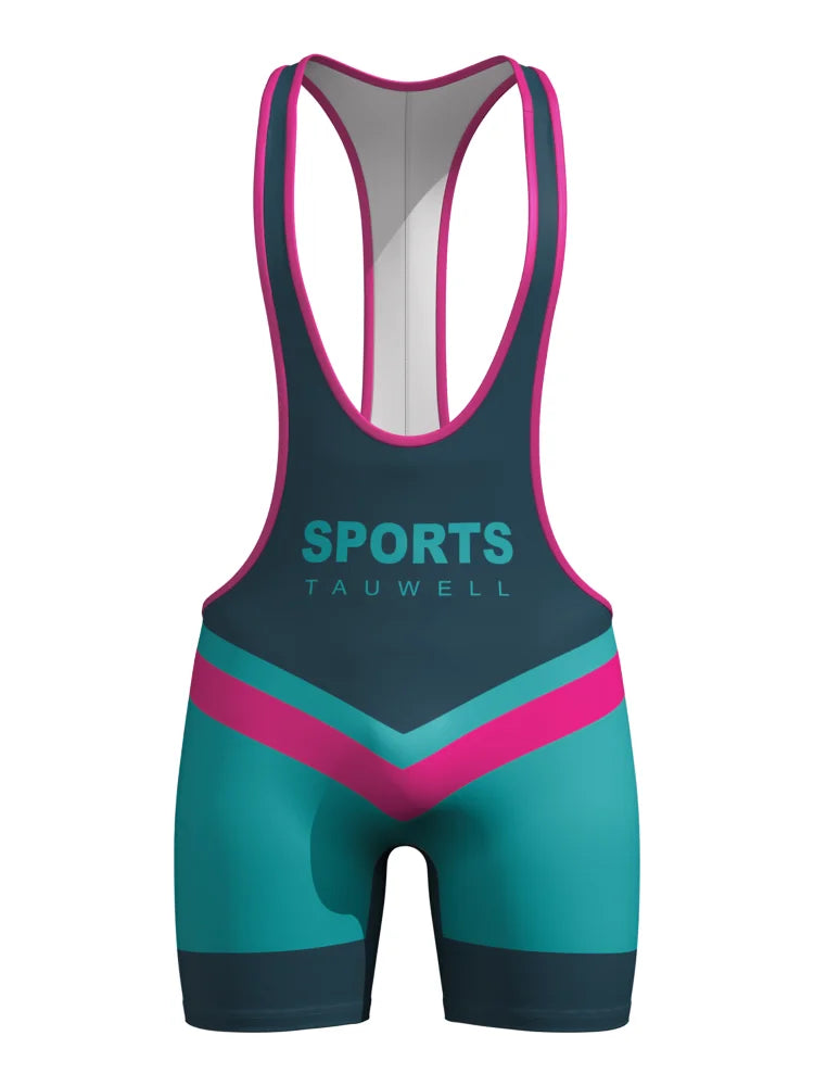 Wrestling Suit – Black, Blue & Cyan | M–2XL | Polyester & Lycra