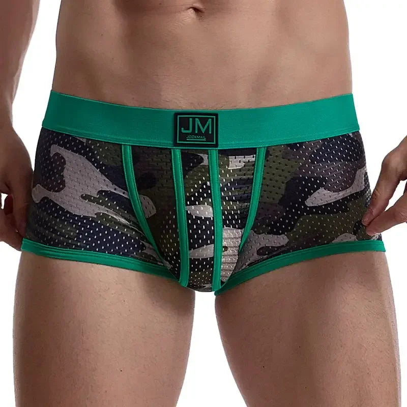 Camo Print Mesh Boxer Short – 6 Colours | M–2XL | Nylon & Lycra