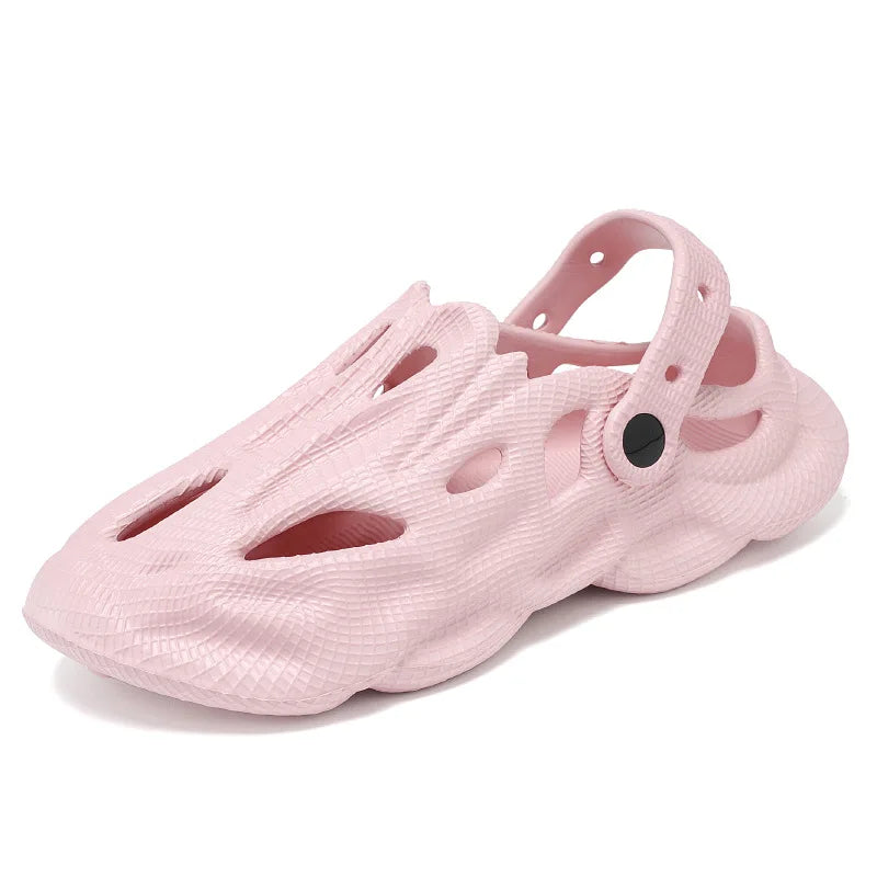 Hollow-Hole EVA Clog Sandals – Black, Khaki, Pink, Grey & White | EU 35–45