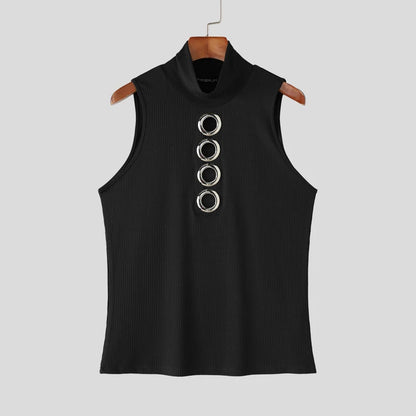 Hollow Out Knitted Tank Top | Turtleneck | 3 Colours | S–5XL