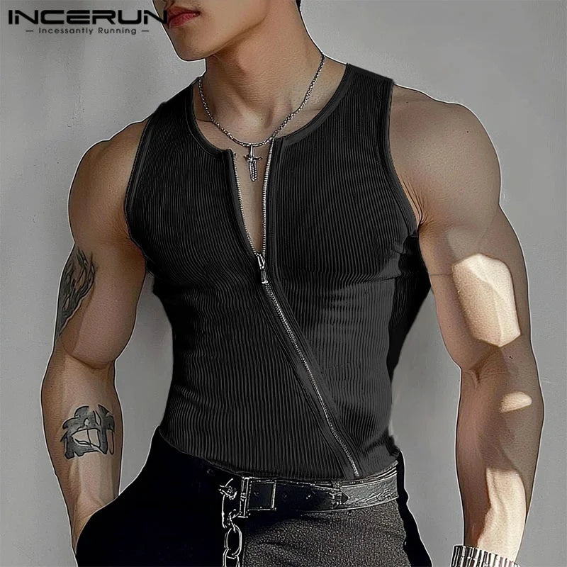 Solid Colour Knitted Tank Top | O-Neck | 3 Colours | S–3XL