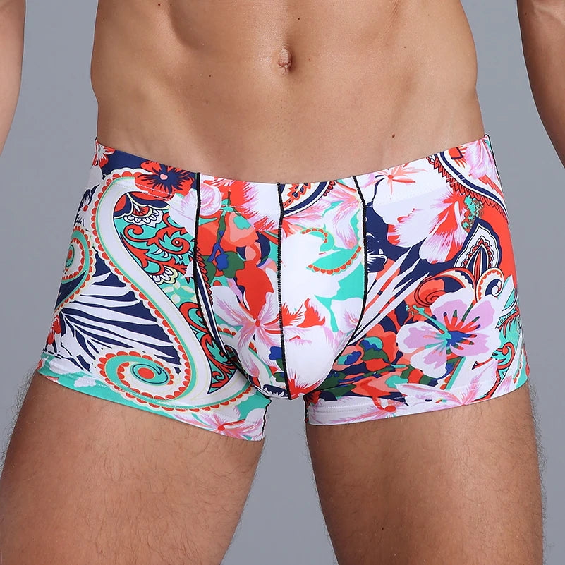 Colorful Ice Silk Boxer Shorts
