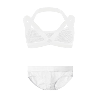 Clever-Men Harness & Fishnet Briefs Set | 4 Colours | M–4XL
